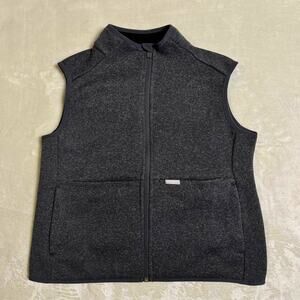 FIGS On-Shift Sweater Knit Vest Women's S Heather Charcoal Flex Stretch Pockets